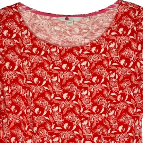 Boden Phoebe 100% Cotton Floral Day Dress w/Pockets - Red/White - 2P - Picture 4 of 10